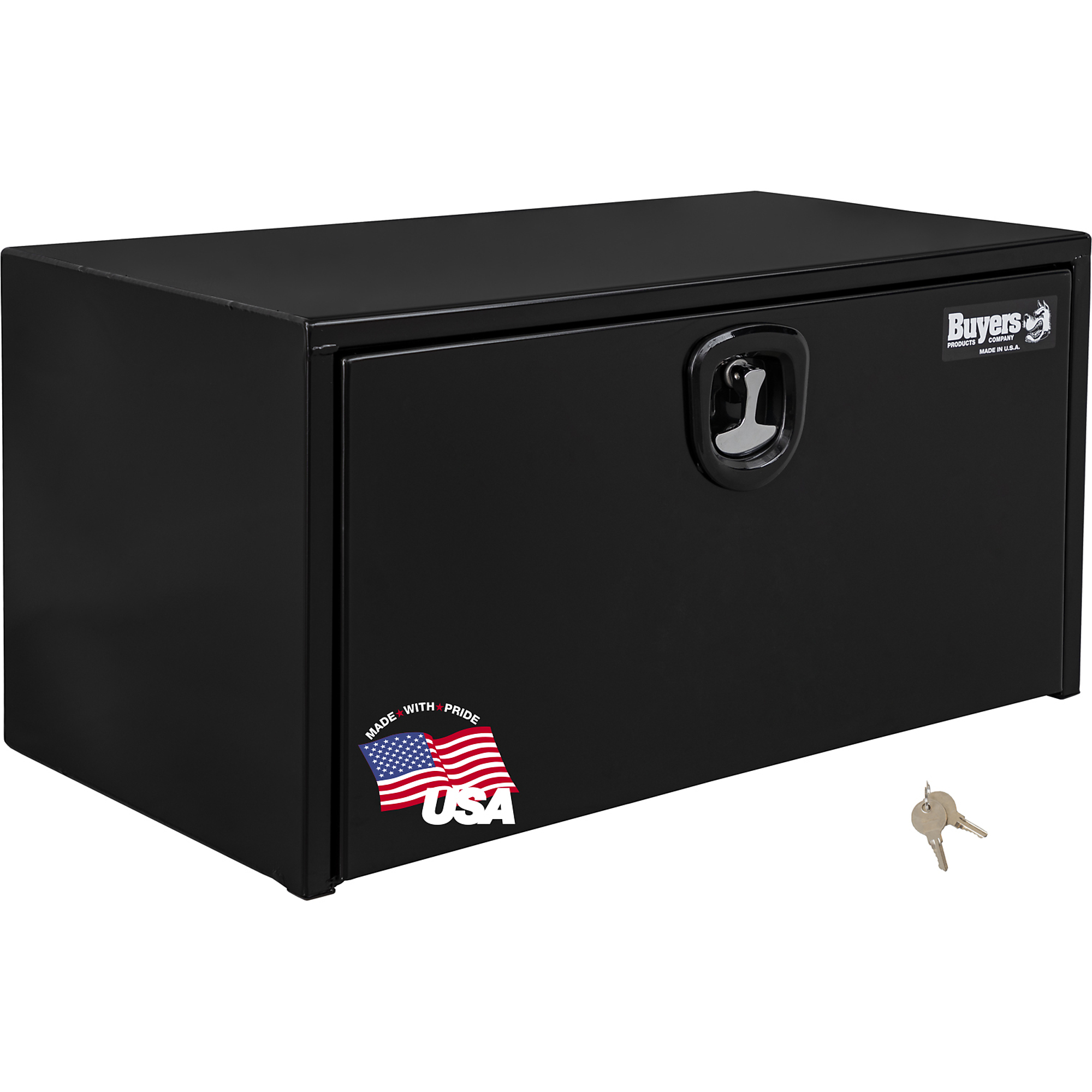 Buyers Products, 30x24x24in. Steel Underbody Truck Tool Job Storage Box, Width 30 in, Material Carbon Steel, Color Finish Textured Matte Black, Model# 1734503